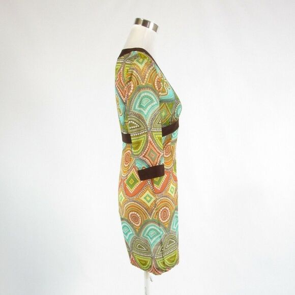 Milly brown cotton kimono sleeve dress 4 - Picture 5 of 8